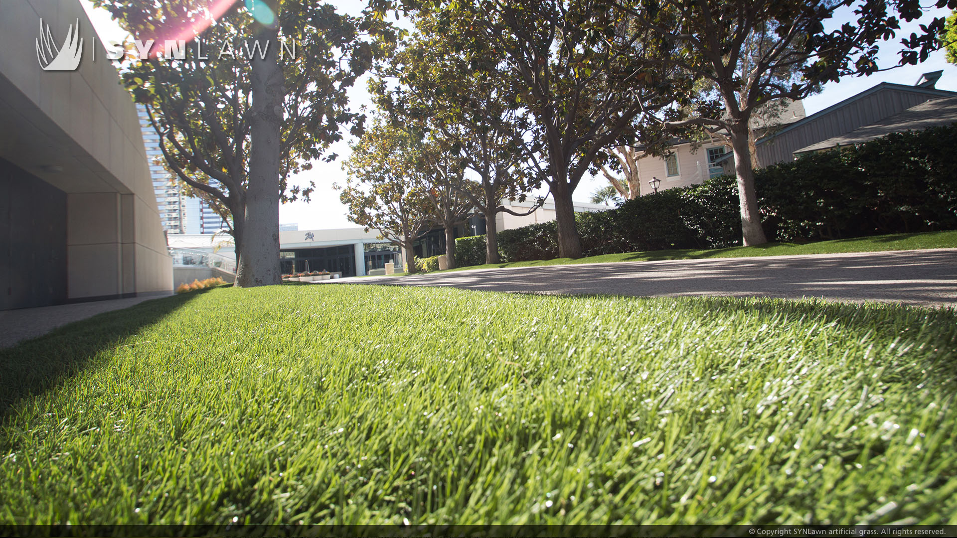 Commercial artificial grass installation from SYNLawn