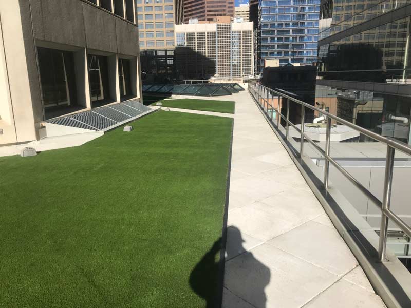 Artificial grass rooftop