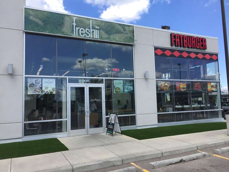 Artificial grass commercial storefront
