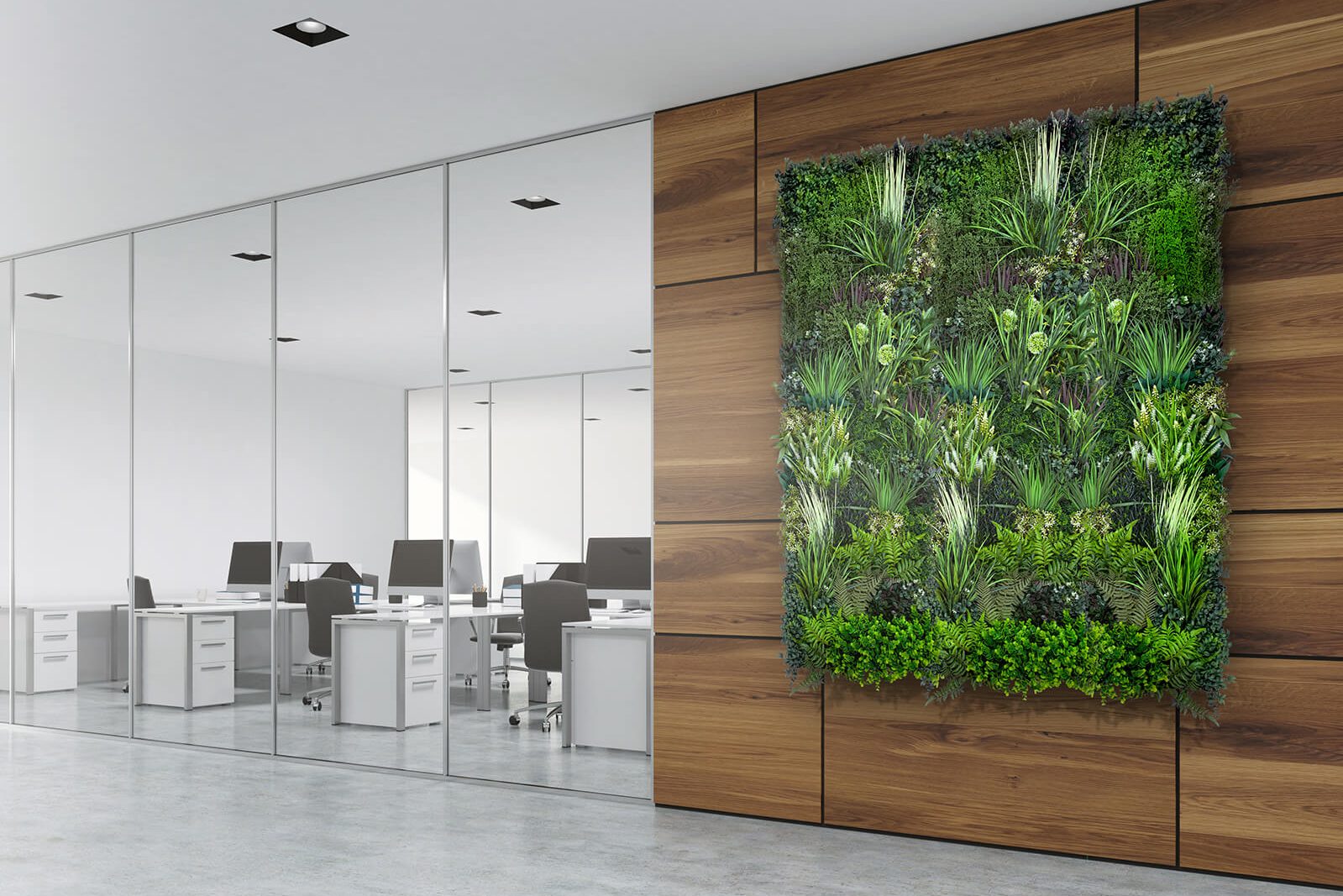 artificial green wall dining room