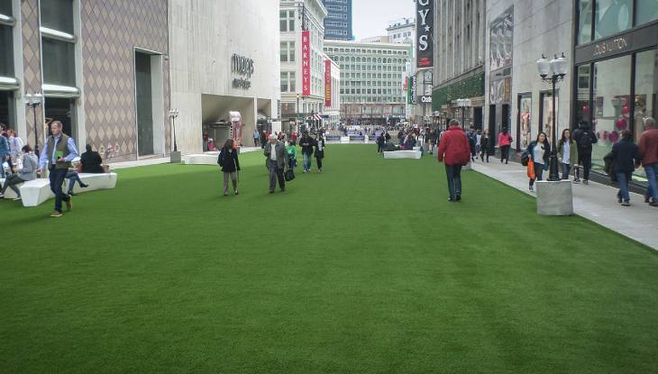 Artificial grass common area