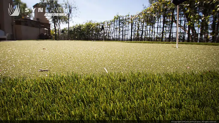 Close up shot of SYNLawn putting Green