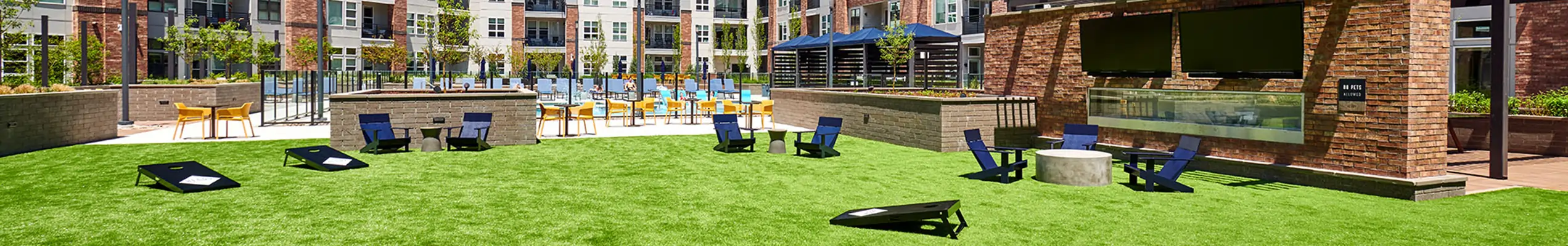 Artificial grass hotel lobby installed by SYNLawn