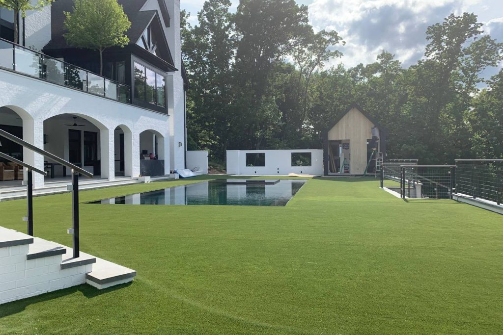 residential artificial grass lawn